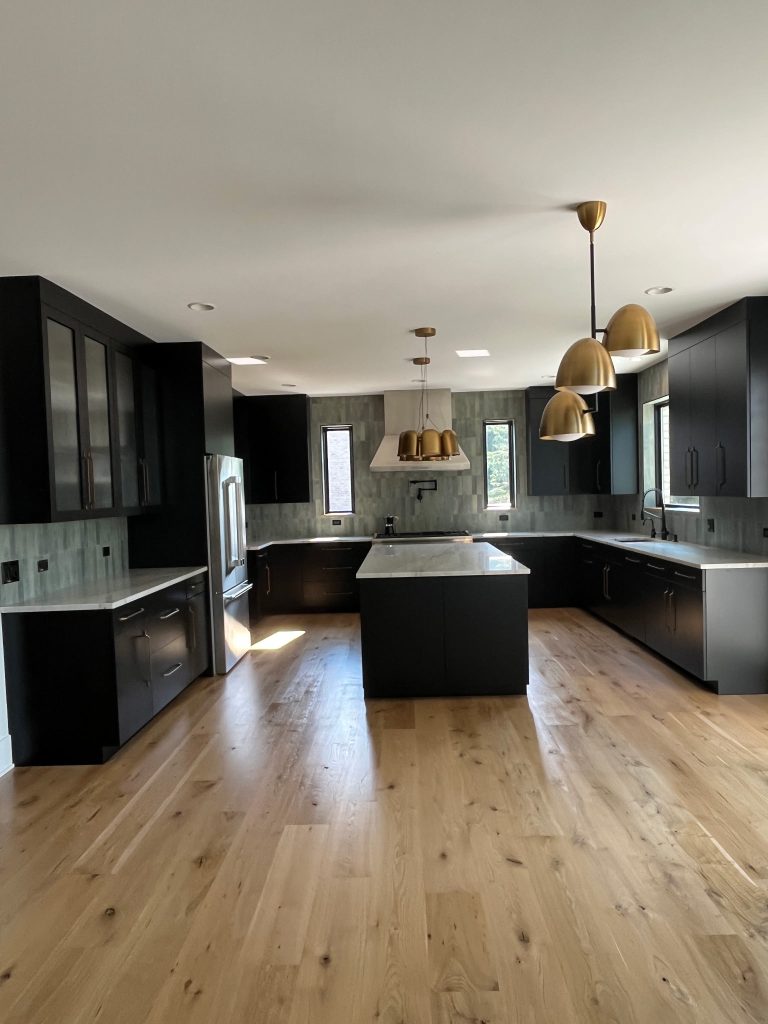 Matte Black Kitchen with Calacatta Island