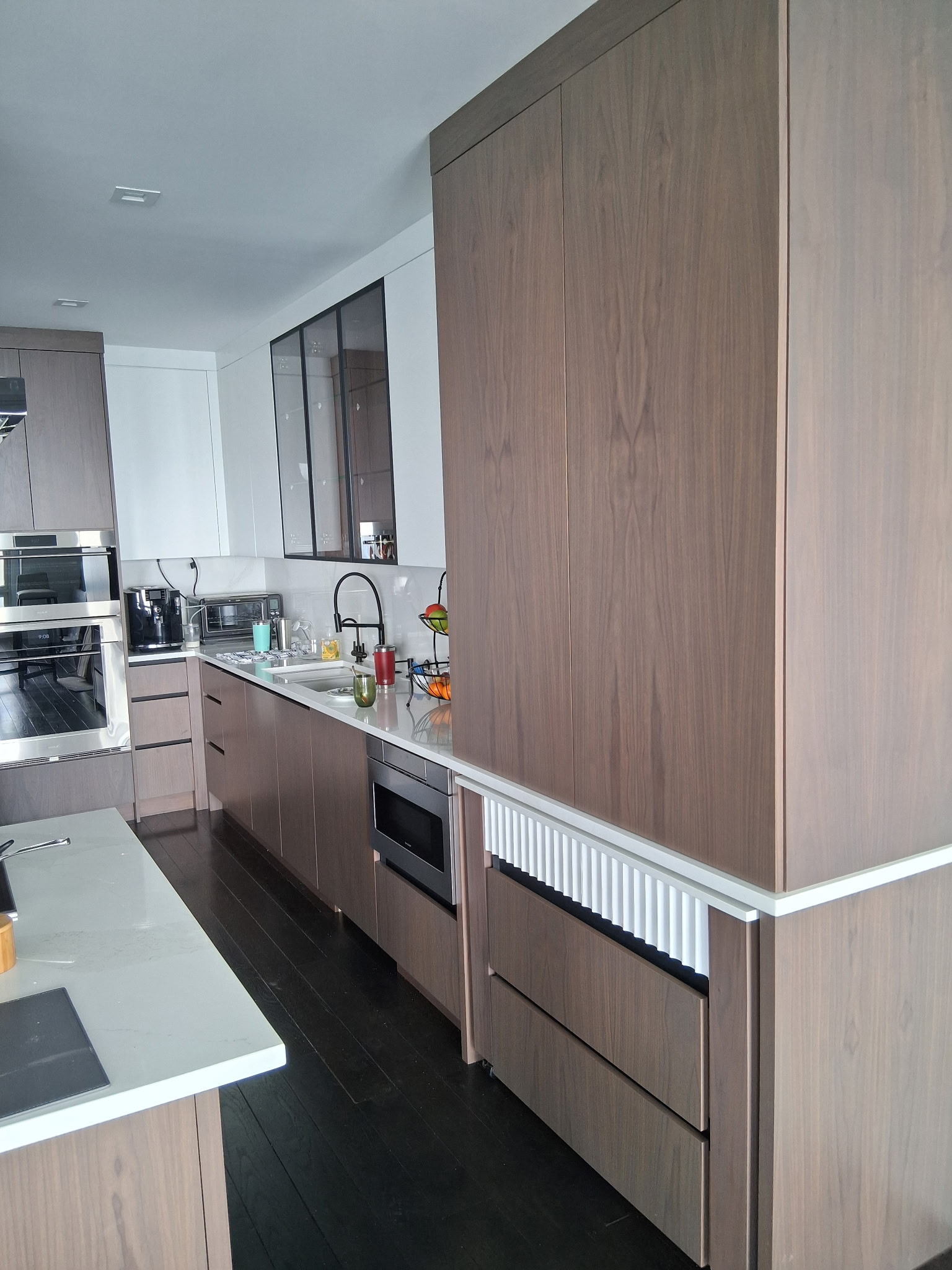 Walnut Kitchen and Bedroom Wardrobe Wall