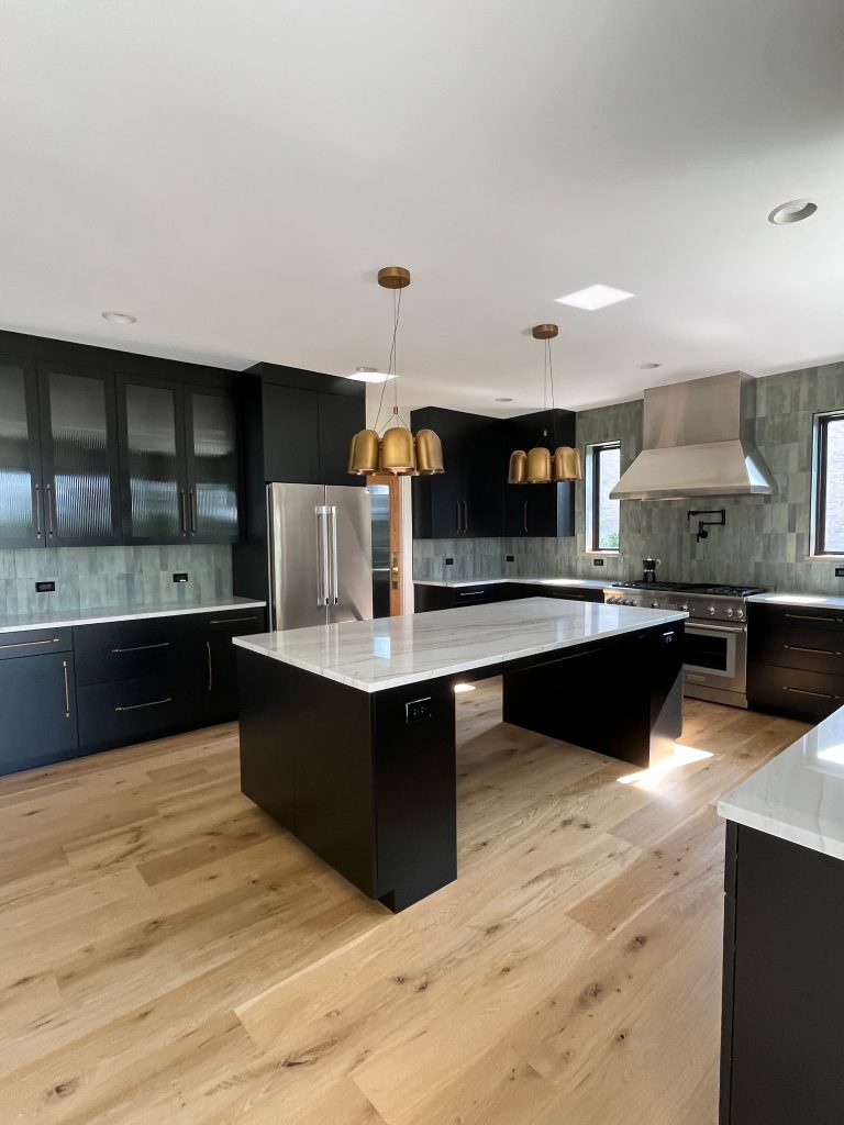 Matte Black Kitchen with Calacatta Island